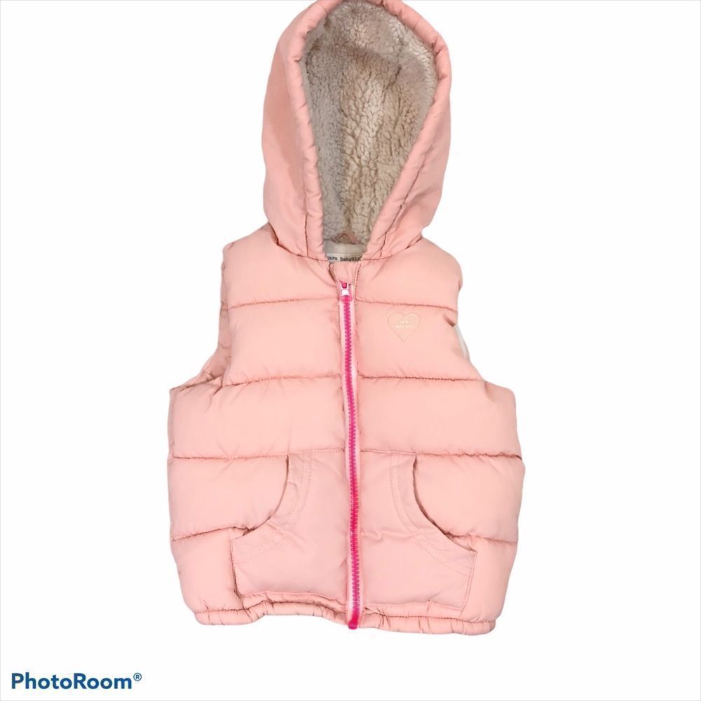 Zara Baby Girl Pink Hooded Puffer Vest Size 2-3